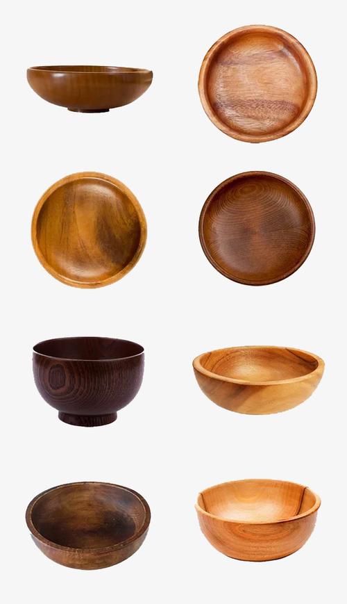 木碗 棕色容器的木制碗